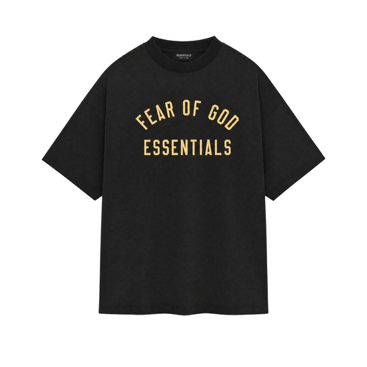 Fear of God Essentials FW24 Black Yellow T-shirt